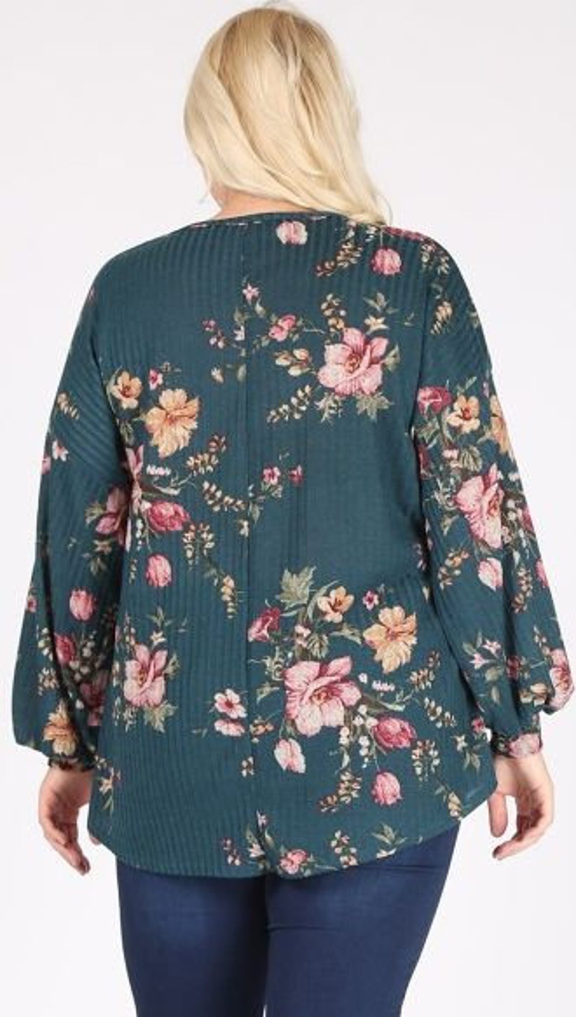 Plus Size flower printed Top Etsy