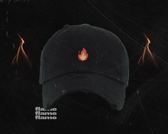 Flame Emoji Bordado Vintage Dad Hat