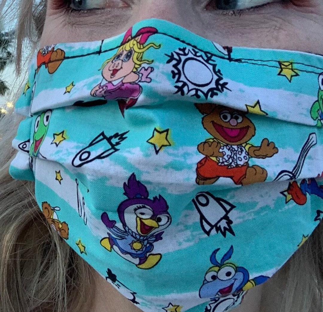 Disney Face Mask Baby Muppets 3 Layer With Filter Baby Muppets Teal