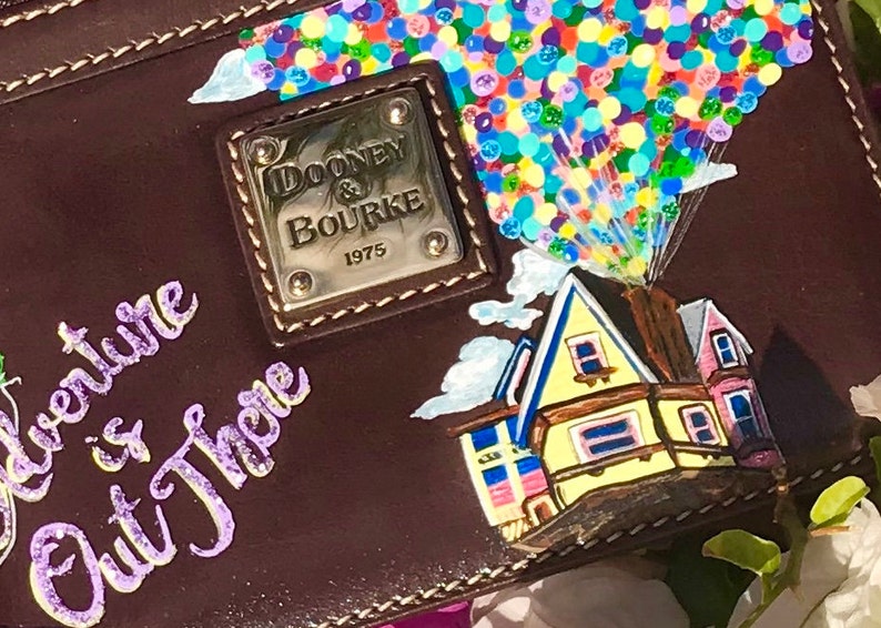 Custom Hand Painted UP Adventure Is Out There Dooney /& Bourke Wristlet Wallet Disney accessory womens fashion