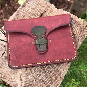 Cartera de cuero hecha a mano cartera de cuero cartera personalizada Cartera de cuero Pueblo