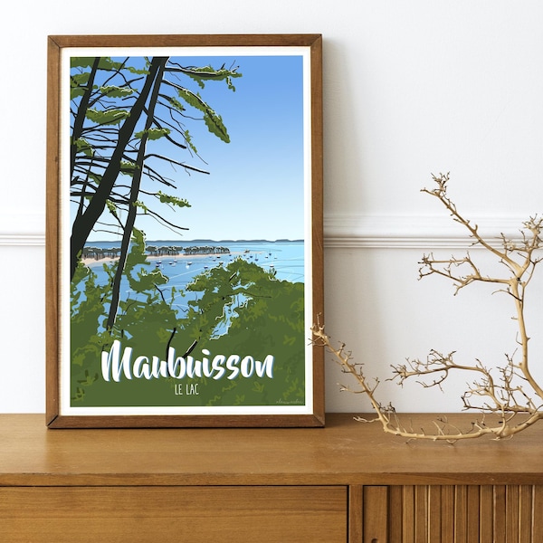 Affiche illustration lac de Maubuisson