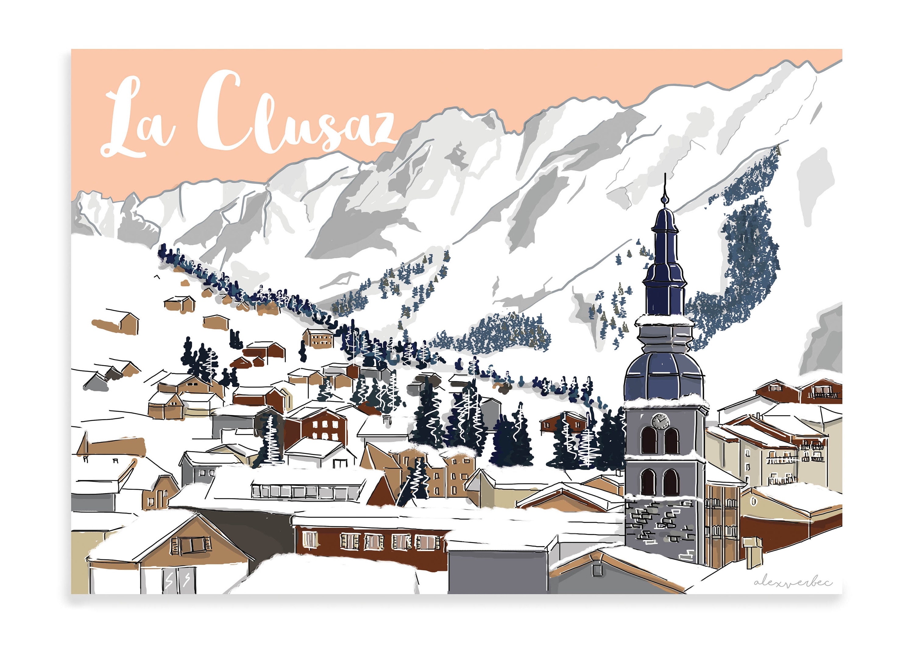 Illustration Montagnes La Clusaz A3