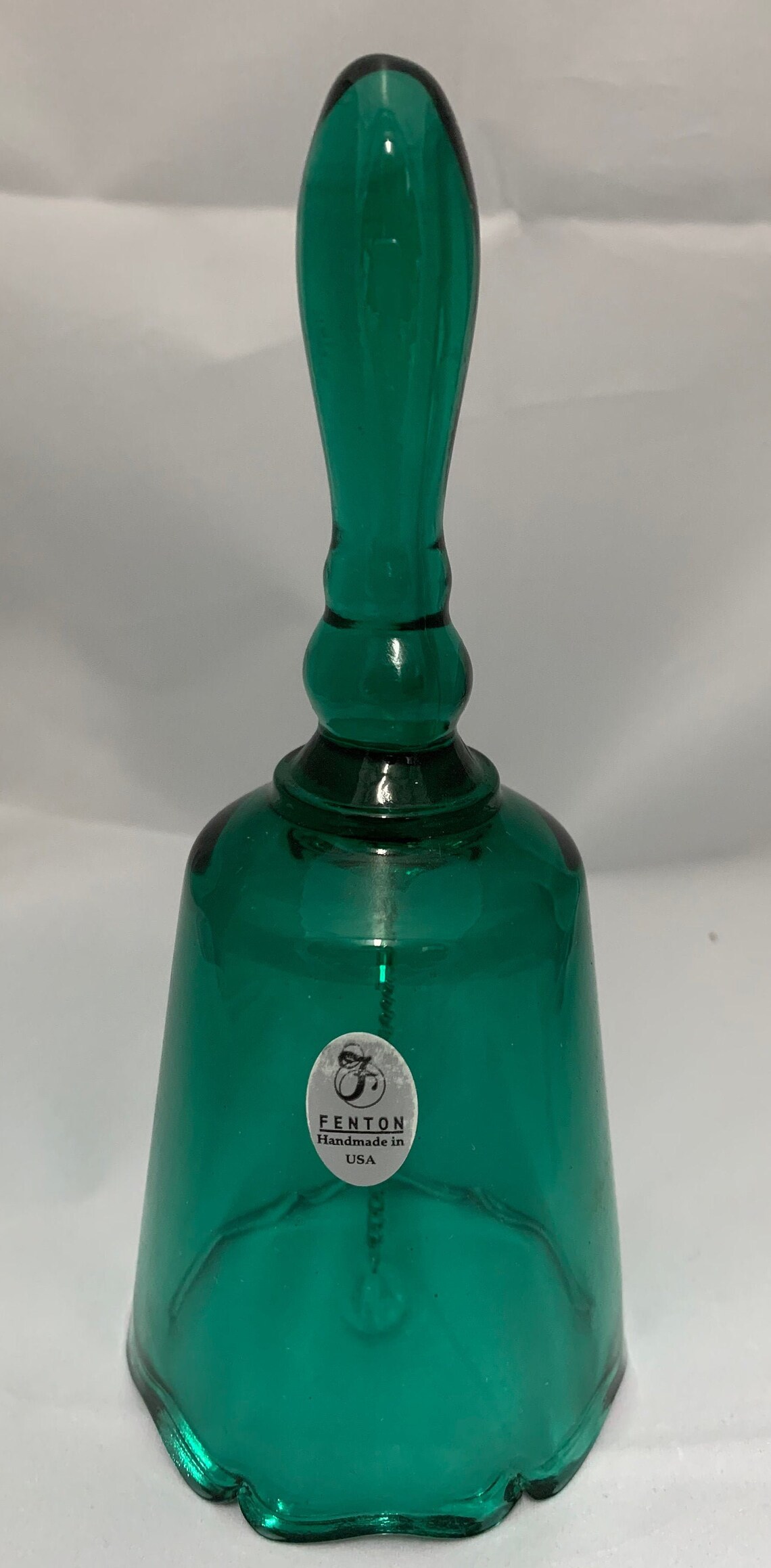 Fenton Glass Bell, Fenton Collectible, Teal Glass Decorative Bottom