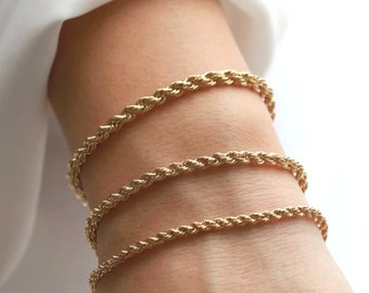 Gold Rope Bracelet, Thick rope chain, Stainless Steel Bracelet, Layering Jewelry, Statement Bracelet, Chunky Rope Bracelet, Mothers day gift