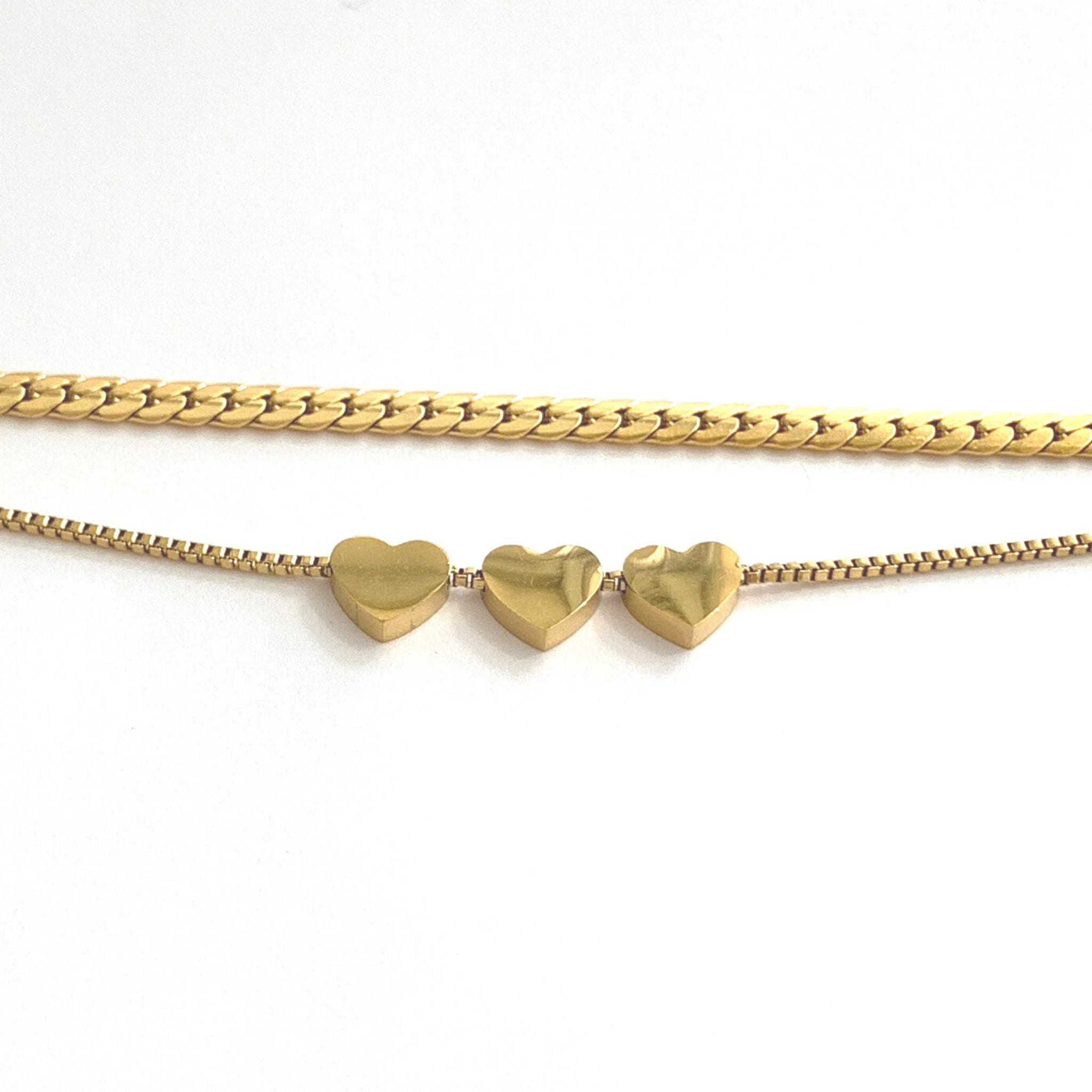 Link Chain Bracelet 18k Gold Heart Bracelet Gold Chain Etsy UK