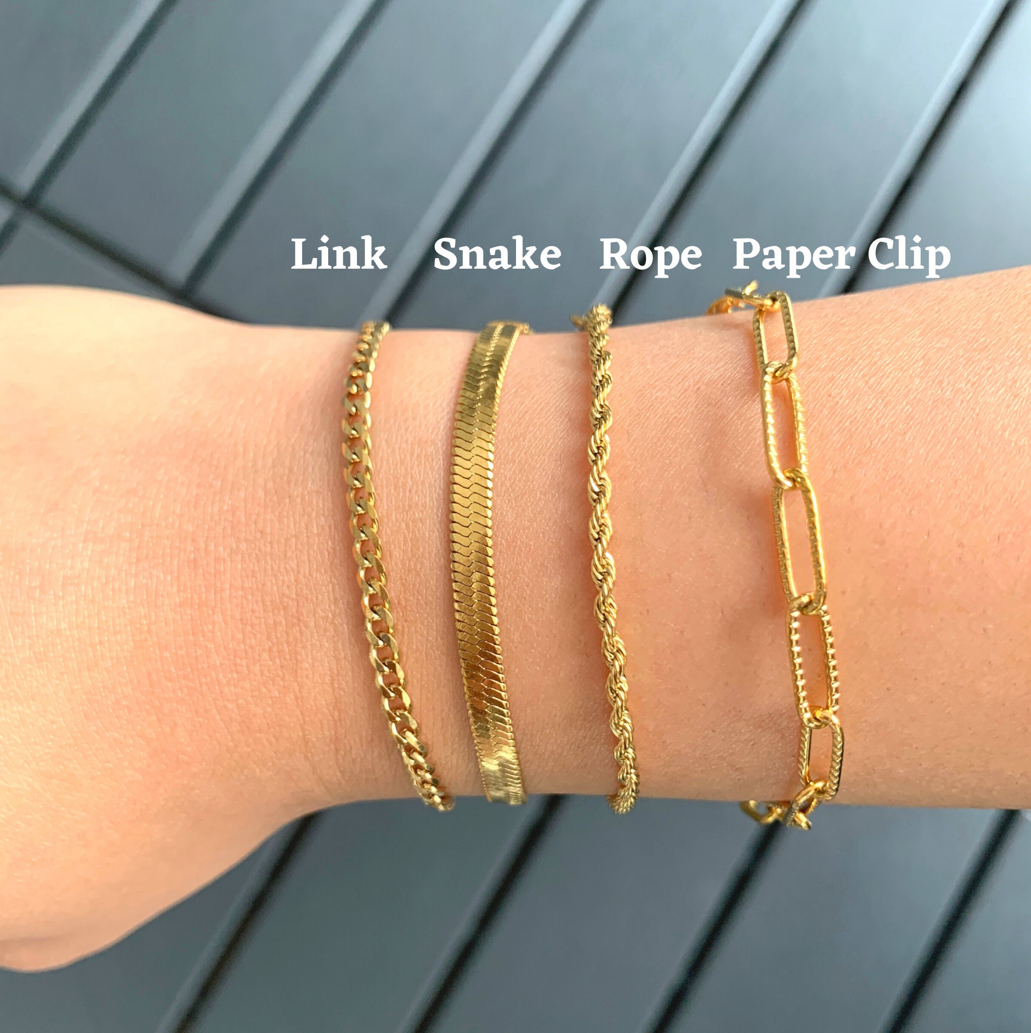 Gold Link Chain Bracelet 18k Gold Herringbone Bracelet Gold -  Israel