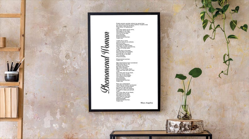 Phenomenal Woman Poem Print Maya Angelou Poetry Art Digital Wall Decor Phenomenal Woman Poem Print Maya Angelou Poetry Art Digital Wall Decor