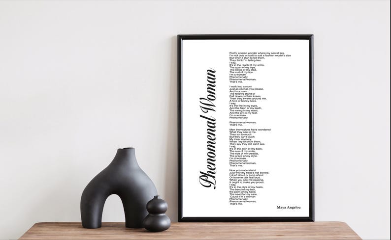 Phenomenal Woman Poem Print Maya Angelou Poetry Art Digital Wall Decor Phenomenal Woman Poem Print Maya Angelou Poetry Art Digital Wall Decor