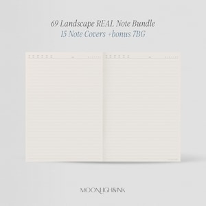 Paper Feel Landscape Note Templates, Journal Covers (Digital Download)