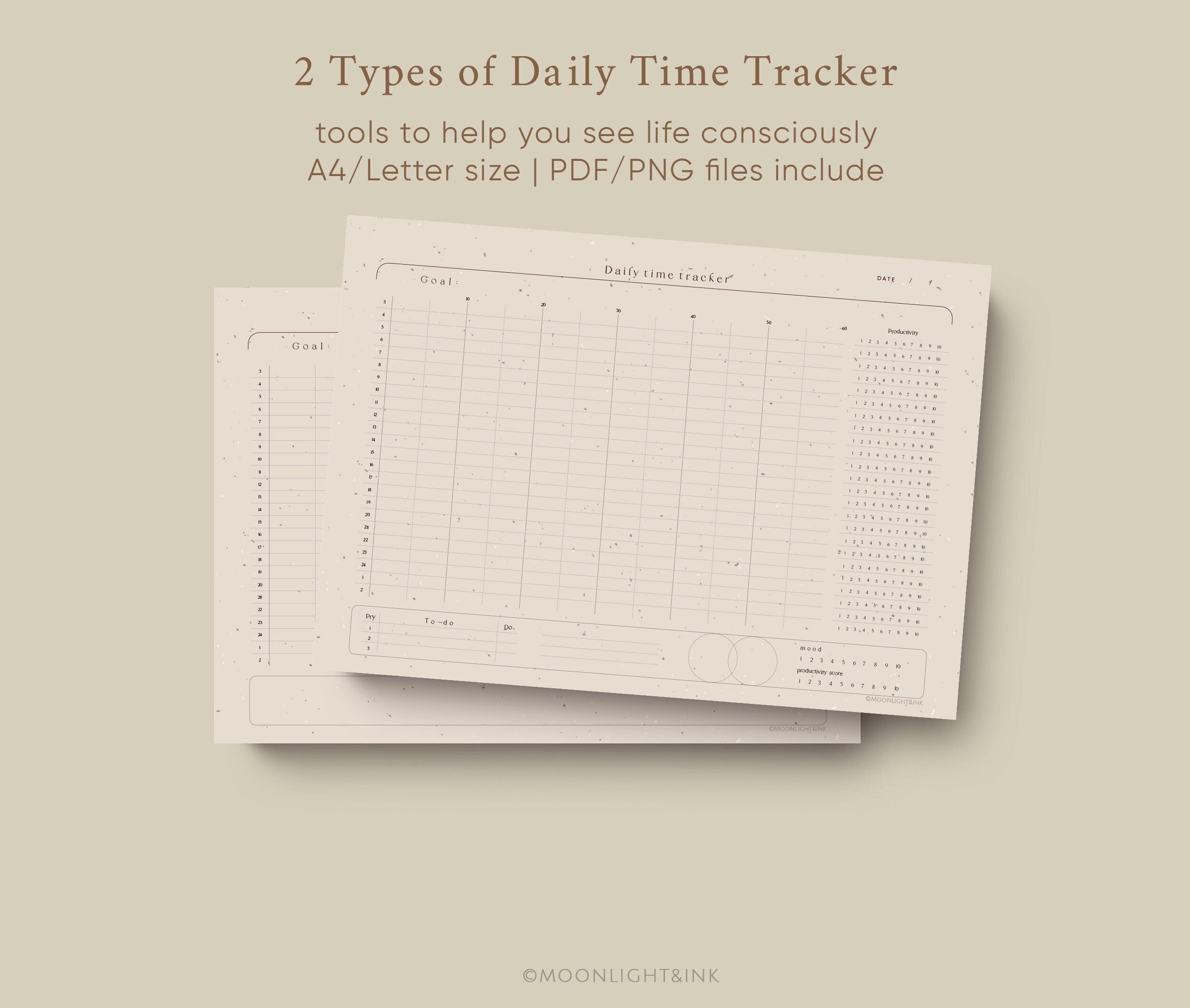Digital Productivity Time Manager, 10 Min Daily Time Tracker - Etsy