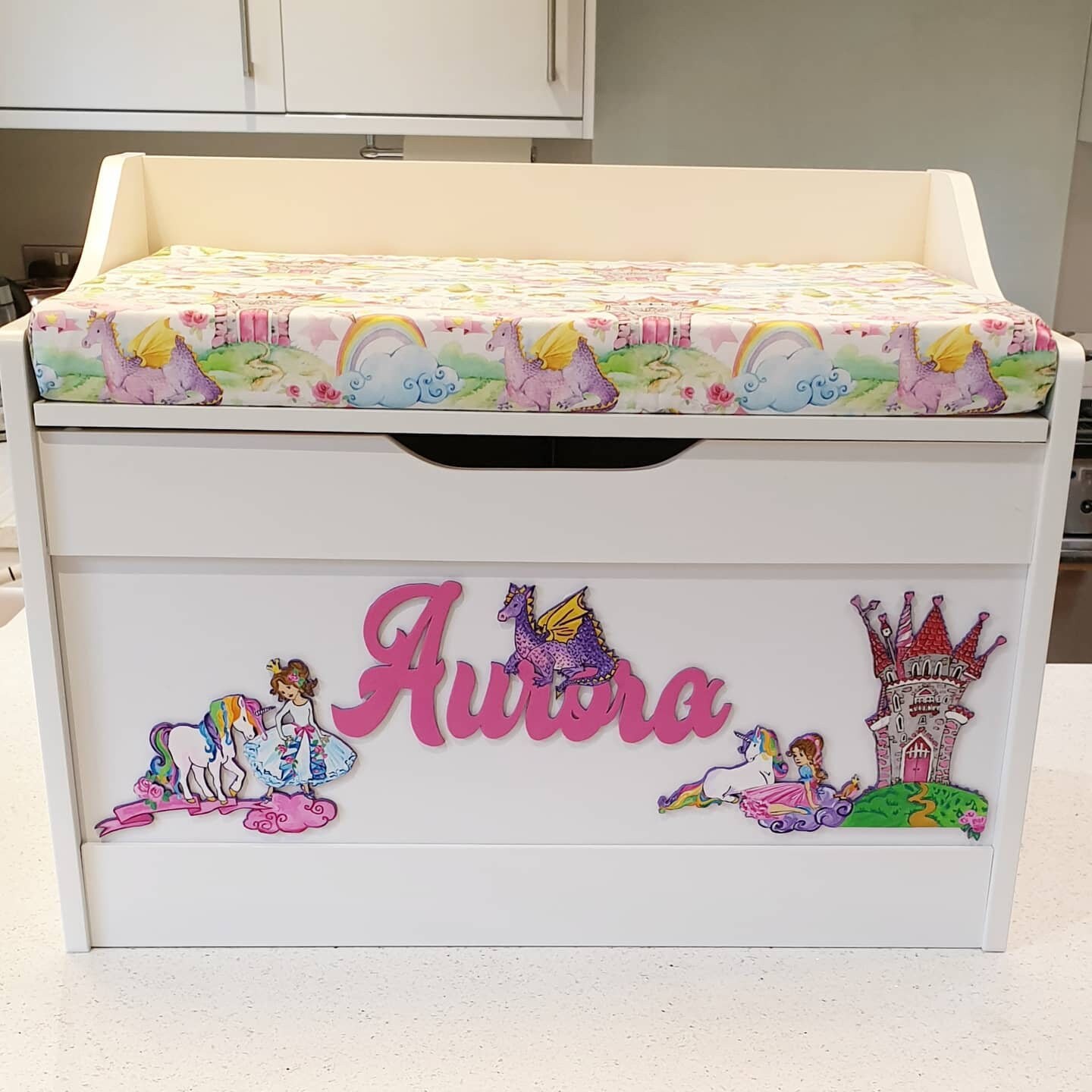Personalised Toy Box with Washable Cushion Etsy