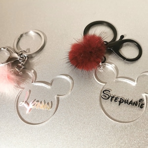 Disney Mickey Head personalisierte flauschige Taschenanhänger / Schlüsselanhänger (vollständig anpassbar!)