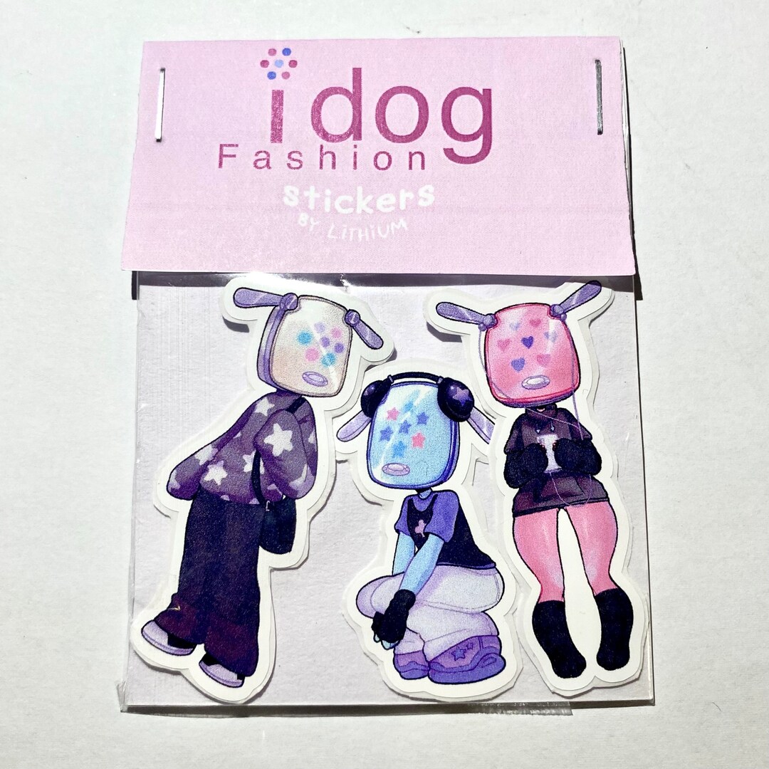 Idog Fashion Stickers pack of 3 Etsy