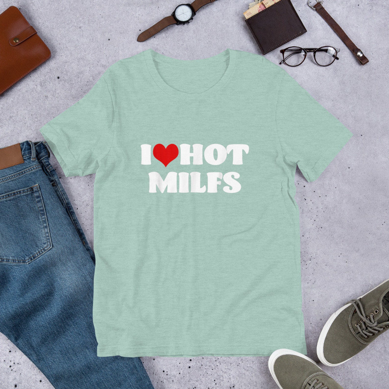 I Love Hot MILFS Tshirt MILF Shirt I Heart MILFS Hot Moms | Etsy