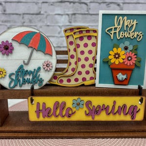 Hello Spring Decor: Interchangeable Add on Wagon/Shelf Sitter, Tier Tray Decor