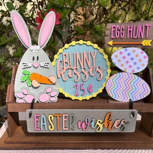 Easter Bunny Decor: Interchangeable Wagon/Shelf Sitter Add-on, Tier Tray Decor