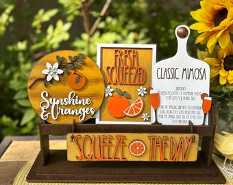 Mimosa Recipe, Orange Sunshine: Interchangeable Add on Wagon/Shelf Sitter, Tier Tray Decor