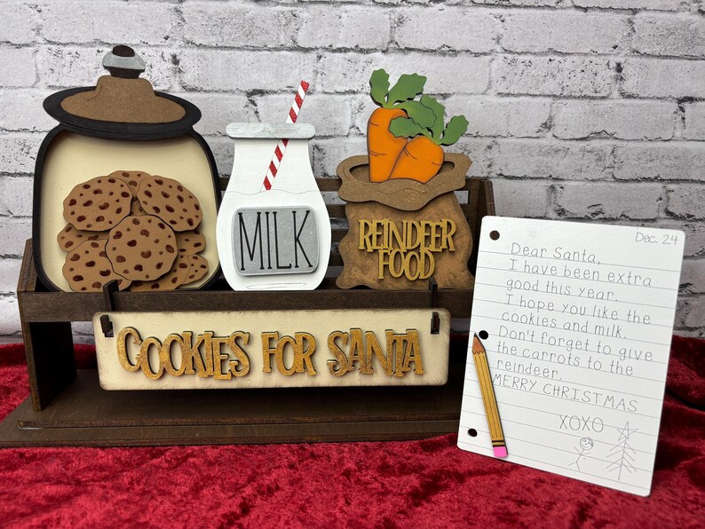 Christmas Cookies for Santa, Add on for Interchangeable for Shelf Sitter/Wagon, Cookie Jar, Reindeer Food, Christmas Housewarming