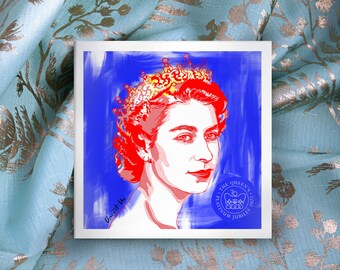 QUEEN ELIZABETH II Platinum Jubilee Limited Edition Greetings Card by Vincent Vee Pop Art Edition Perfect for Royal or Queen Elizabeth Fans