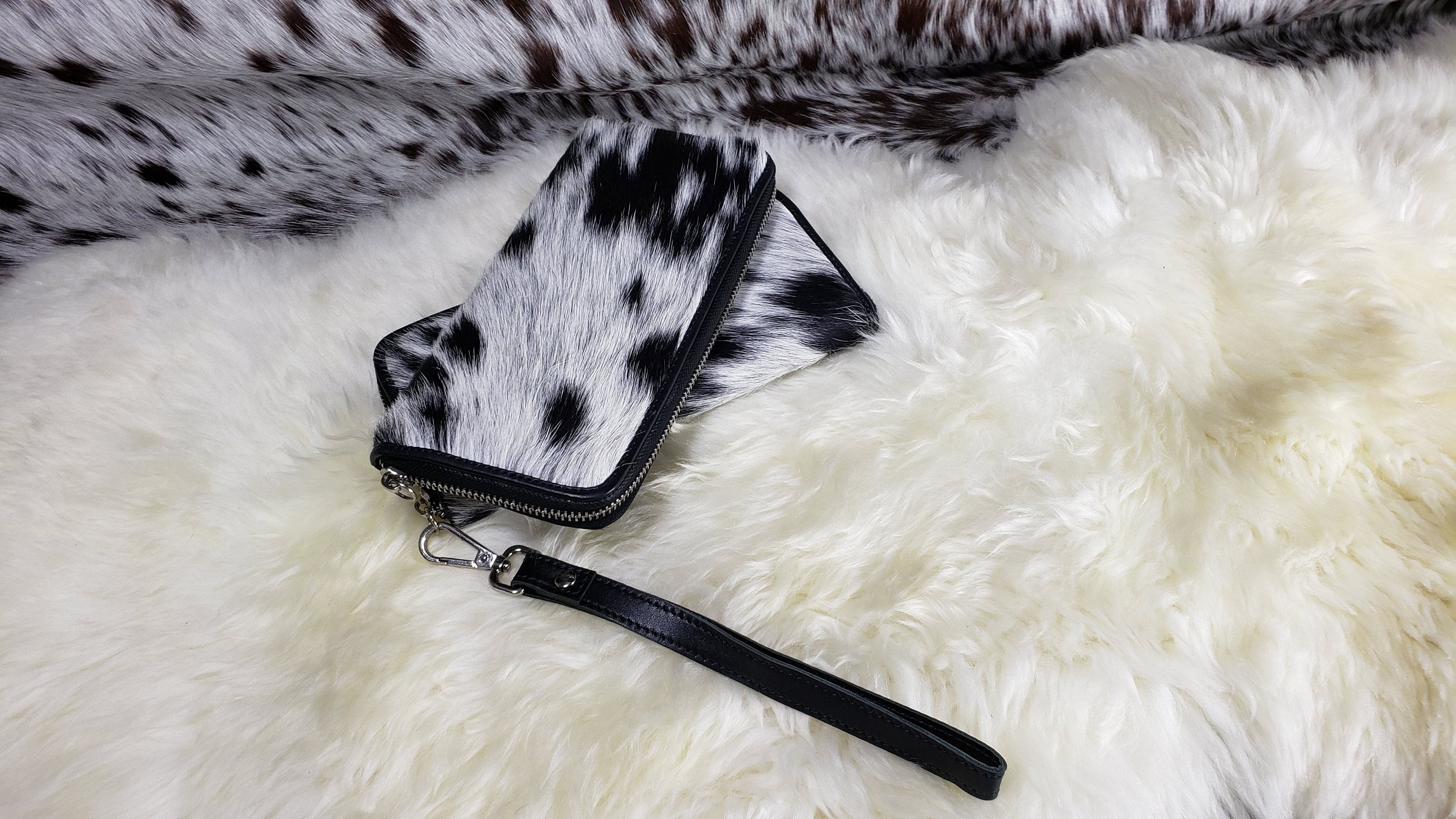 Cowhide Wallets for Women Slim Wallet Bifold Black Leather Etsy