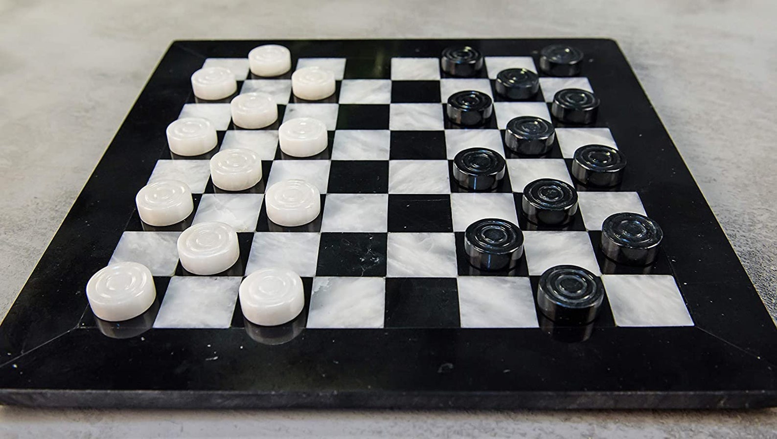 Handmade Marble draughts checkers Set Indoor Adult Checker Etsy