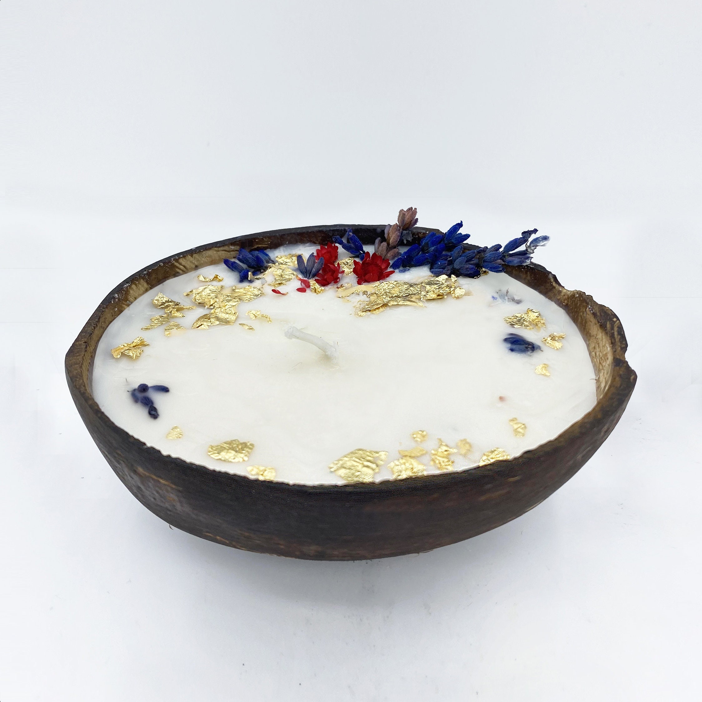 Gold Coco - Bougie Végétale Parfumée avec Fleurs Séchées