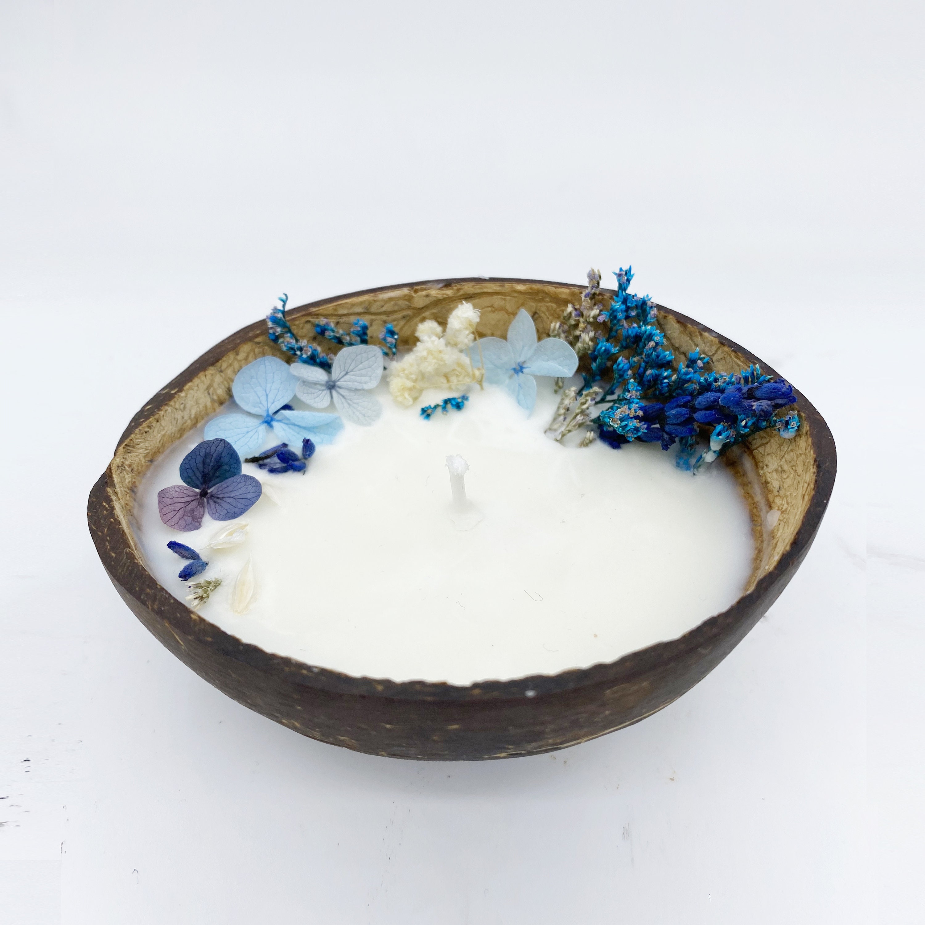 Baby Blue - Bougie Végétale Parfumée avec Fleurs Séchées