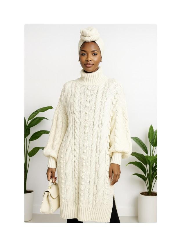 Midi Cable Knit Dress - Etsy