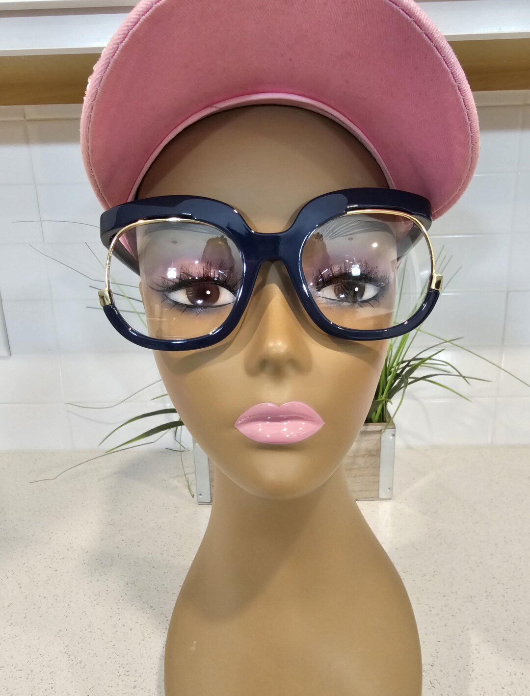 Lunettes rondes surdimensionnées anti-lumière bleue coffret