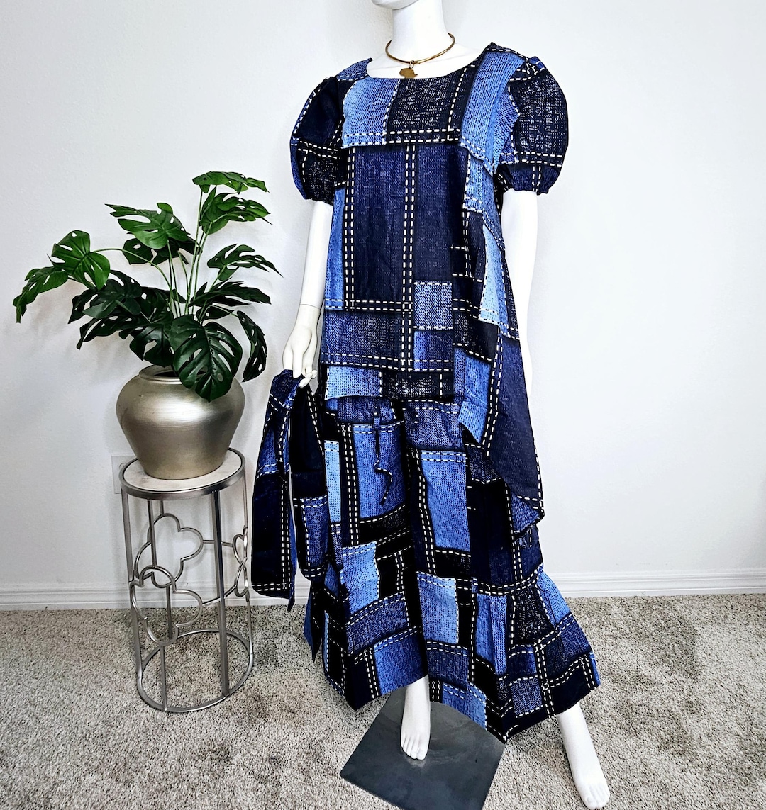 ISABEAU – TRENDY PATCHWORK PRINTED TOP & WIDE LEG PANTS SET