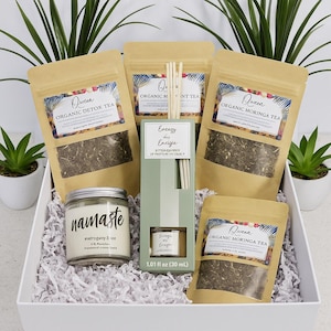 Organic Loose Leaf Tea Gift Set with Reed Diffuser - Choose 4 Flavors