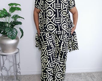 Woman Top/Blouse/Dress 2 Piece Palazzo Wide Leg Pant Set