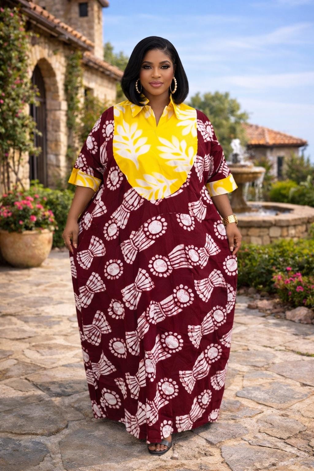 African Moo Moo Dress Muumuu Dress, XXL, African Dress, Blue, Purple,  Burgundy