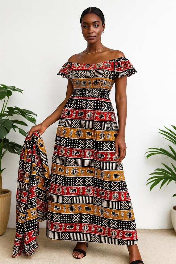 maxi dress with headwrap Fumbisi Maxi Dress and Headwrap (green)