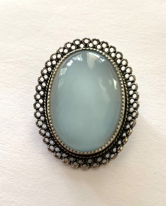 Beau Vintage 925 Sterling Silver Blue Moonstone Ov