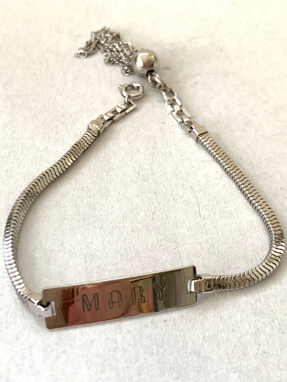 Vintage Sterling Silver Personalized MARY Name Bra