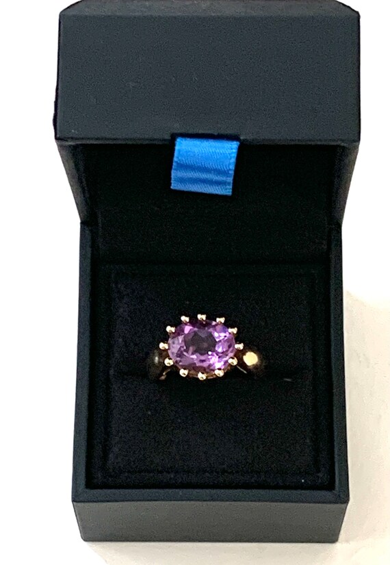 Vintage 14K Yellow Gold and 7ct Amethyst Ring Sta… - image 8