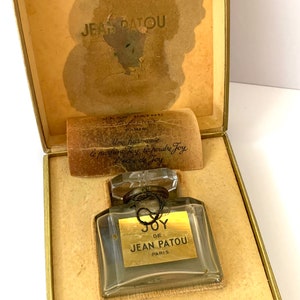Vintage Perfume Joy de Jean Patou Empty Bottle in original box Paris Crystal Glass MADE IN FRANCE