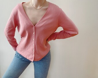 pink silk cardigan