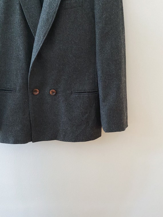 Vintage Wool Blazer, Oversized Boyfriend Blazer