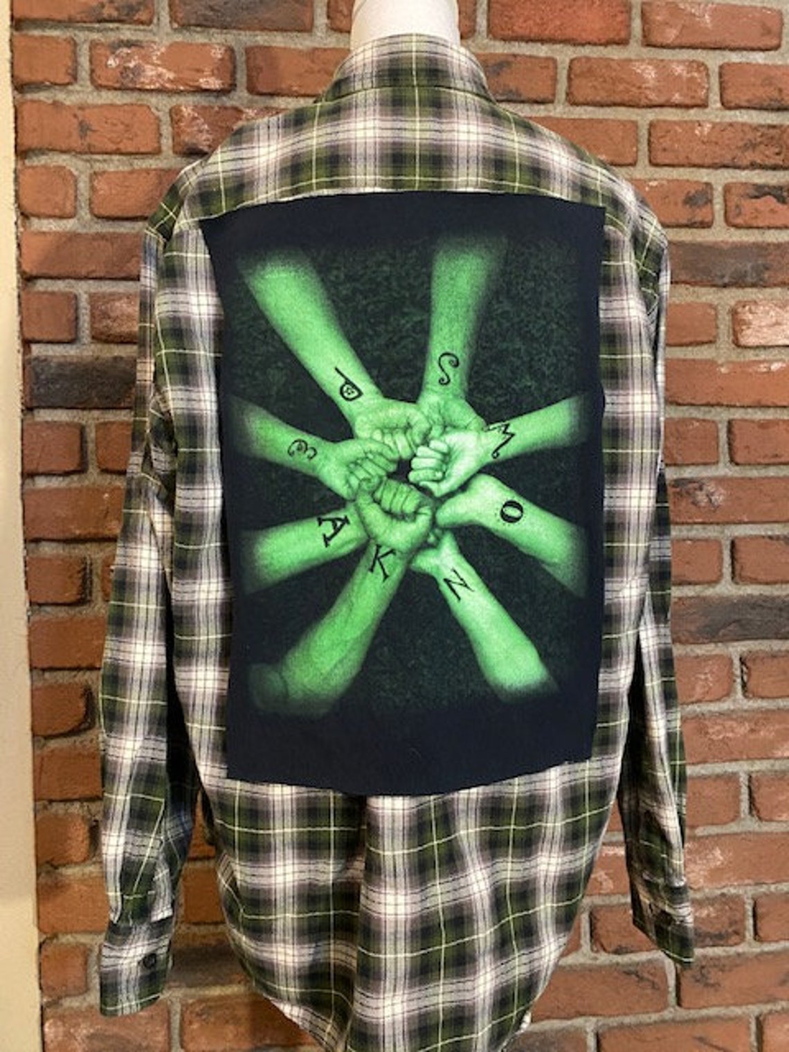 Upcycled Bleached Flannel Shirt With Taylor Swift Speak Now Etsy