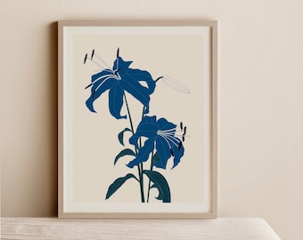 Giclée art print. Blue Lily