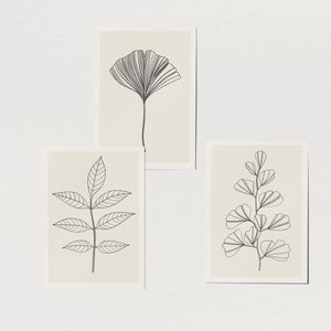Ginkgo outline Giclée Print. Botanical line art print. image 3
