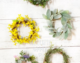 Mini Wreaths | 6” Mini Wreath | Embroidery Hoop Wreath | Seasonal Wreath | Interchangeable O