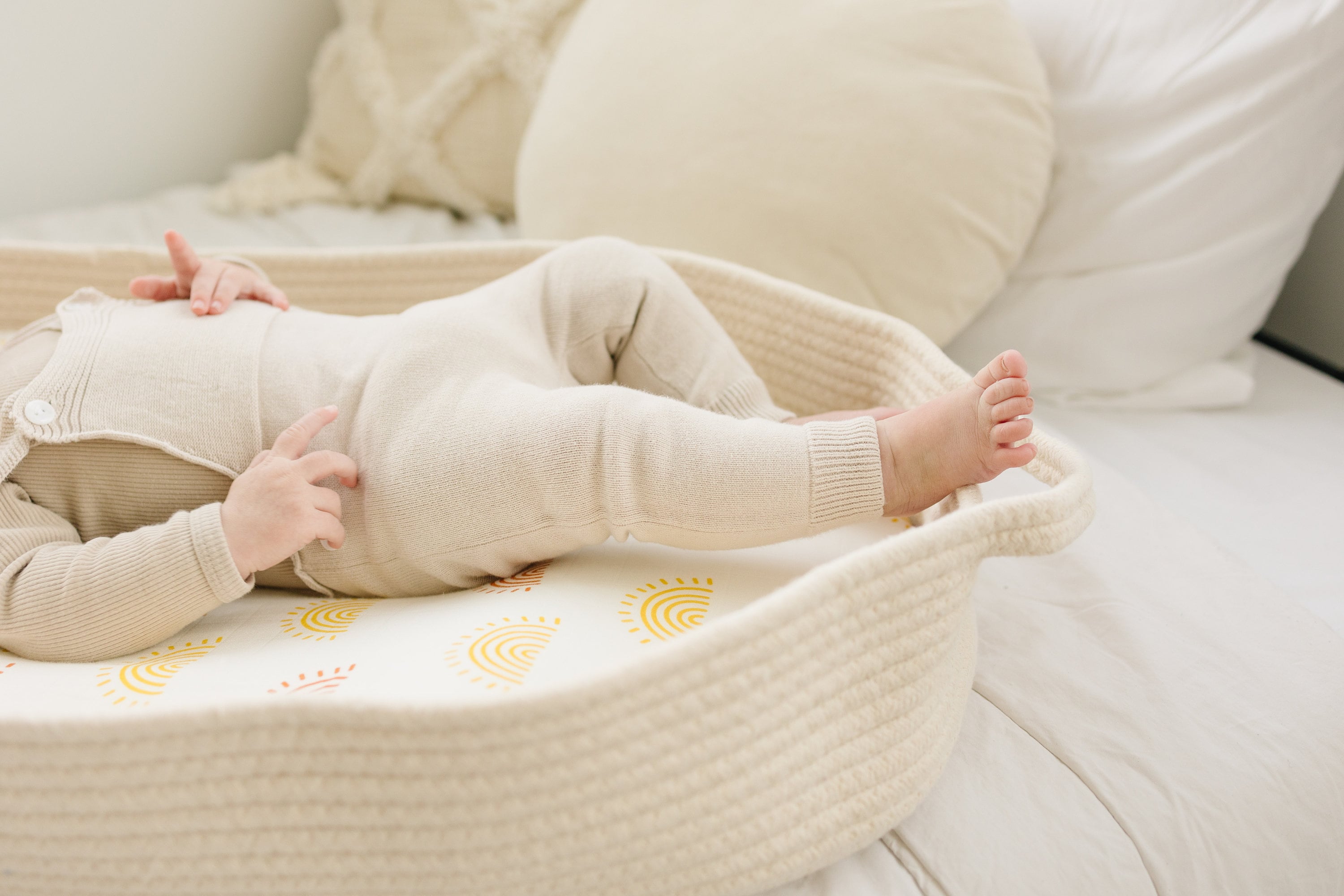 Cotton Rope Baby Changing Basket With Foam Pad and Waterproof Etsy