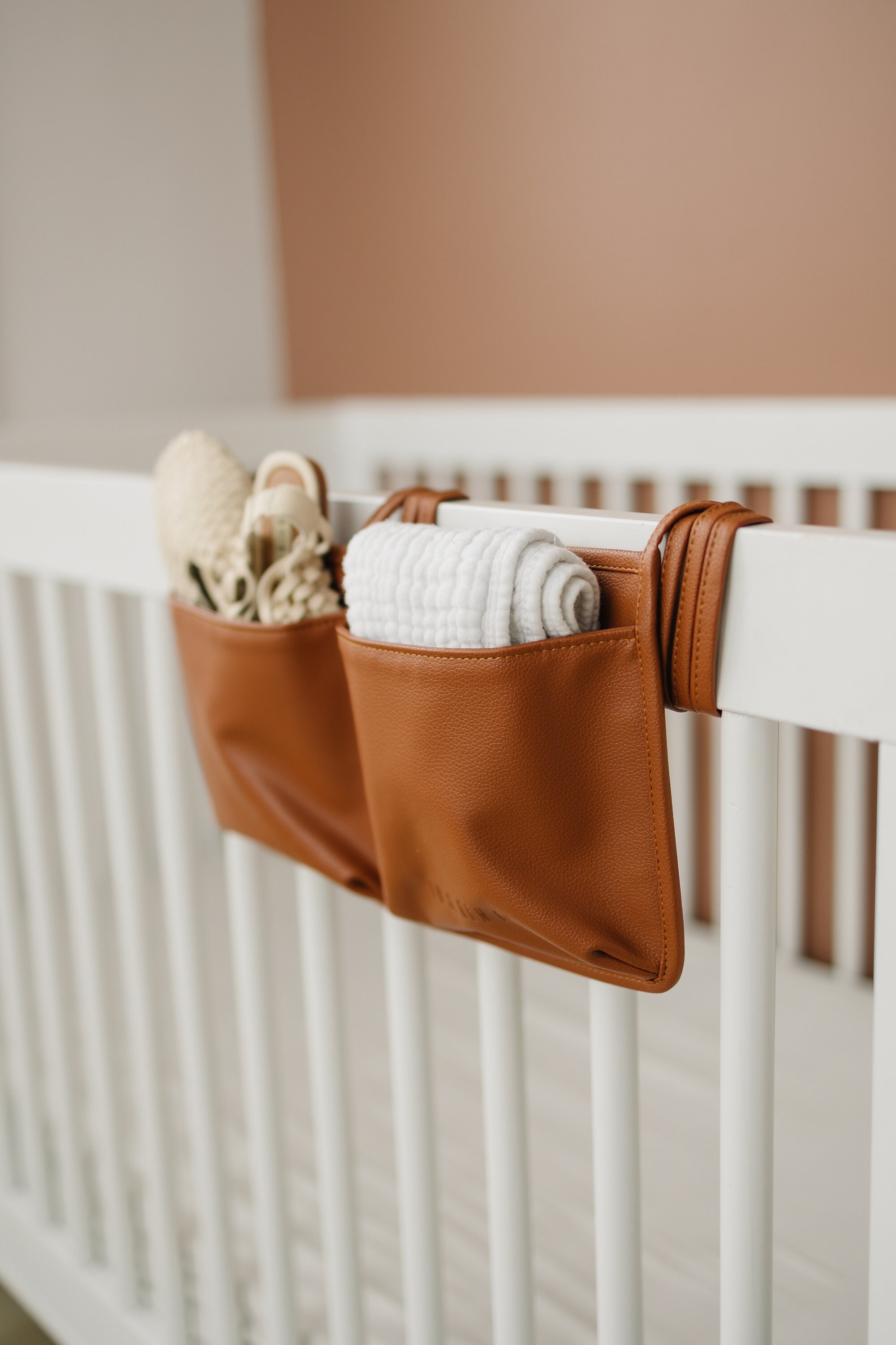 Husfou Hanging Diaper Caddy Organizer - Diaper Stacker for Changing Table,  Crib, Playard or Wall & Nursery Organization, Baby Shower Gifts for Newborn  