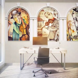 3D Cartoon Portrait ZZ1488 Selbstklebende Tapete Wandbild Peel and Stick Tapete abnehmbare Wand Drucke Aufkleber Feature WandTapete