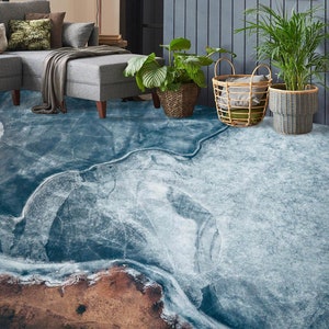 3D Advanced Sea Art JJ2613FF Floor Wallpaper Murals Self-Adhesive Removable Bath Floor Waterproof floor Rug Mat Print Epoxy Kitchen
