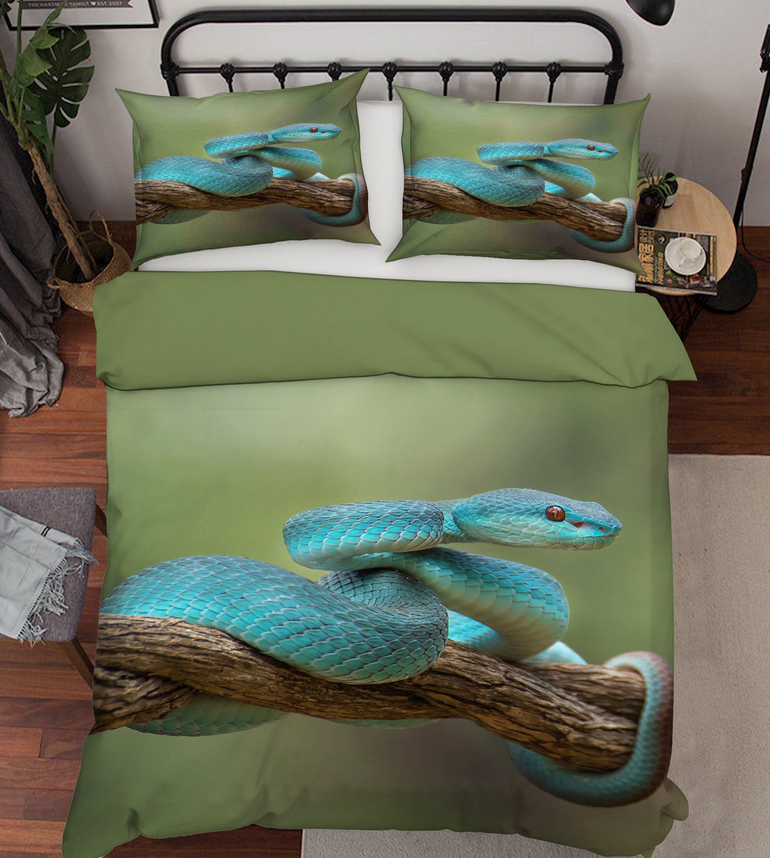 3D Dangerous Blue Snake ZZD2058 Duvet Cover Bedding Set Quilt Etsy UK
